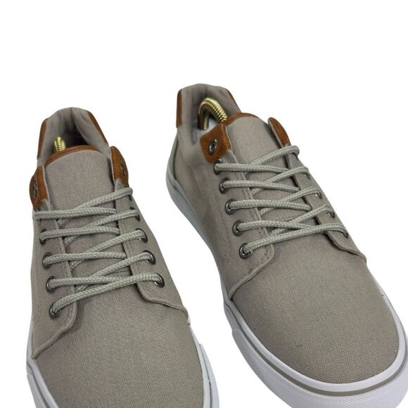 Men's Khaki  Casual Canvas Sneakers - Picture 2 of 6